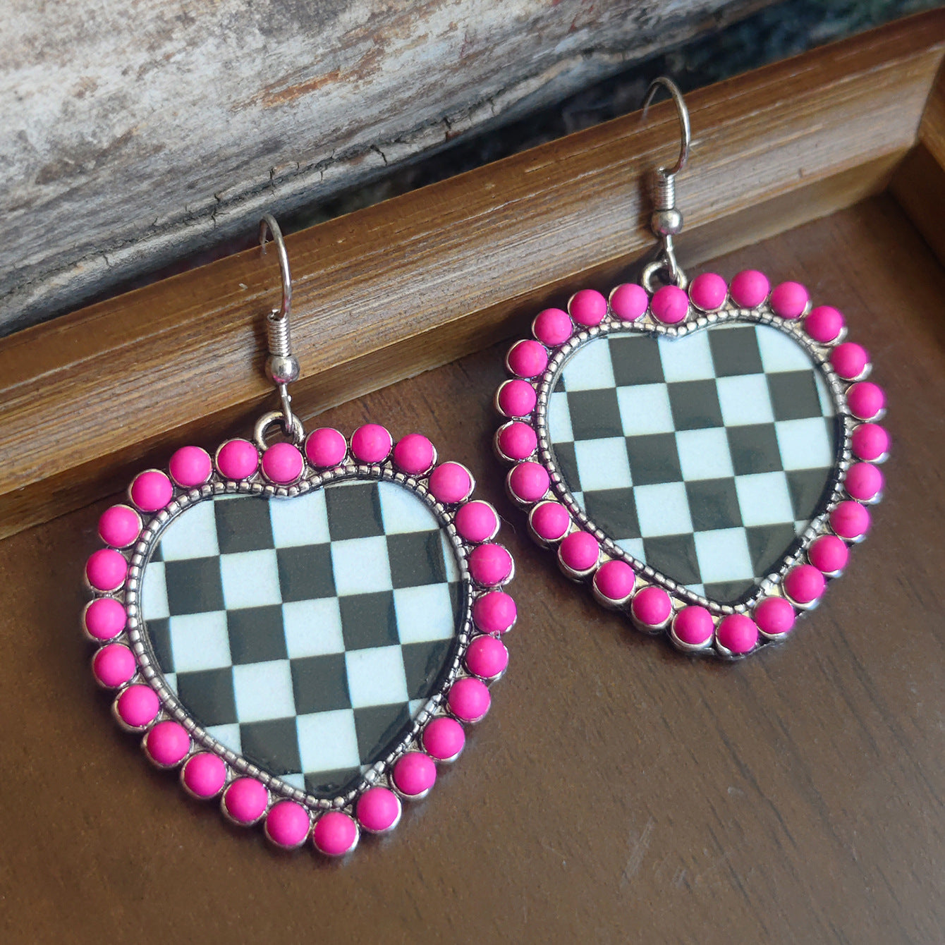 Wholesale Retro Bohemian Heart Pendant Necklace Blue Zinc Alloy Plated Chain Western Cowboy Style Jewelry Accessory