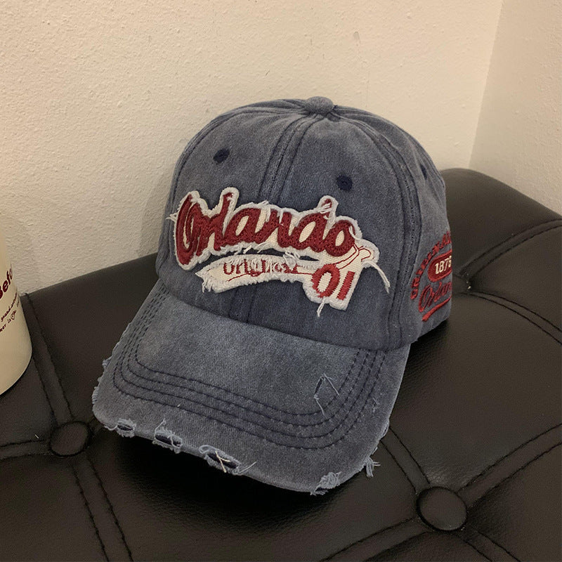 Wholesale Vintage washed denim distressed baseball cap