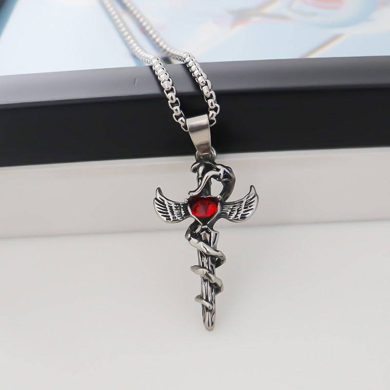 Wholesale dark Python sword pendant  necklace