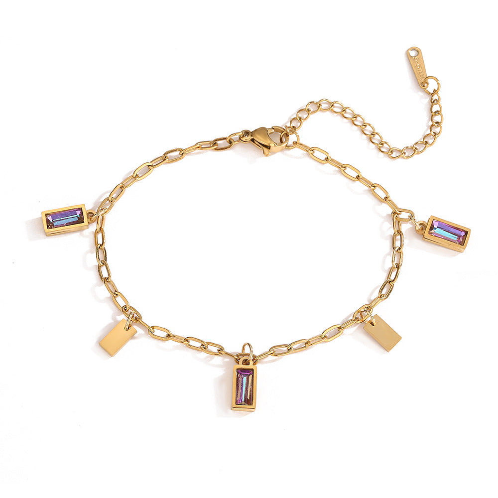 Wholesale light luxury geometric pendant titanium bracelet