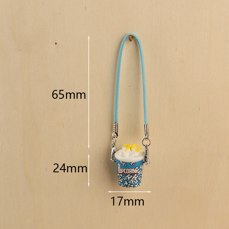 Wholesale Cute cartoon popcorn bucket keychain pendant doll accessories