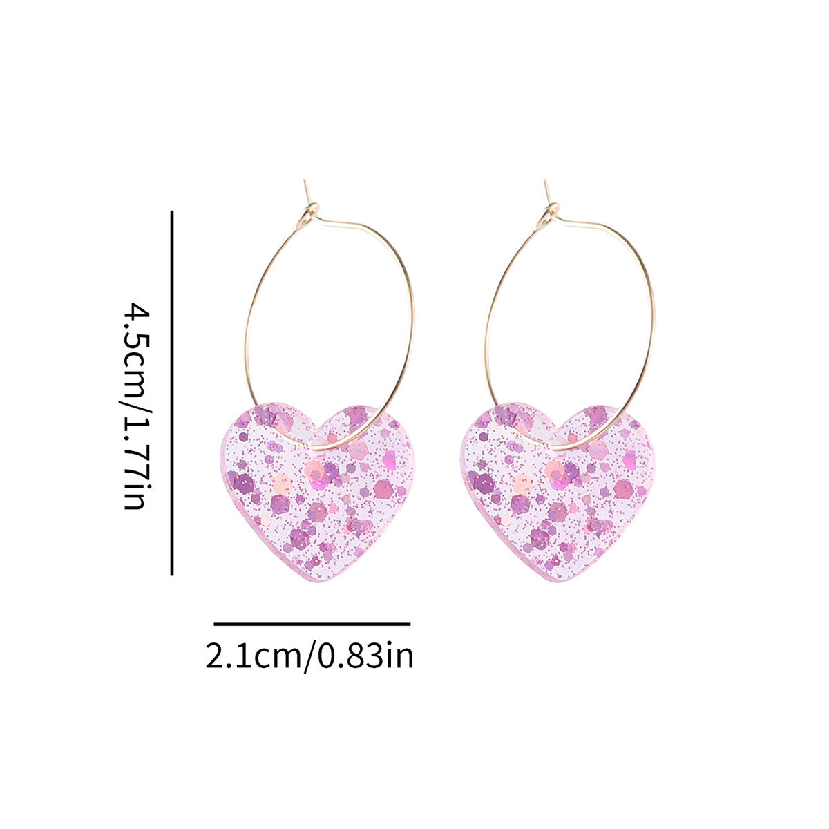 Wholesale  Acrylic Sequin Heart Earrings