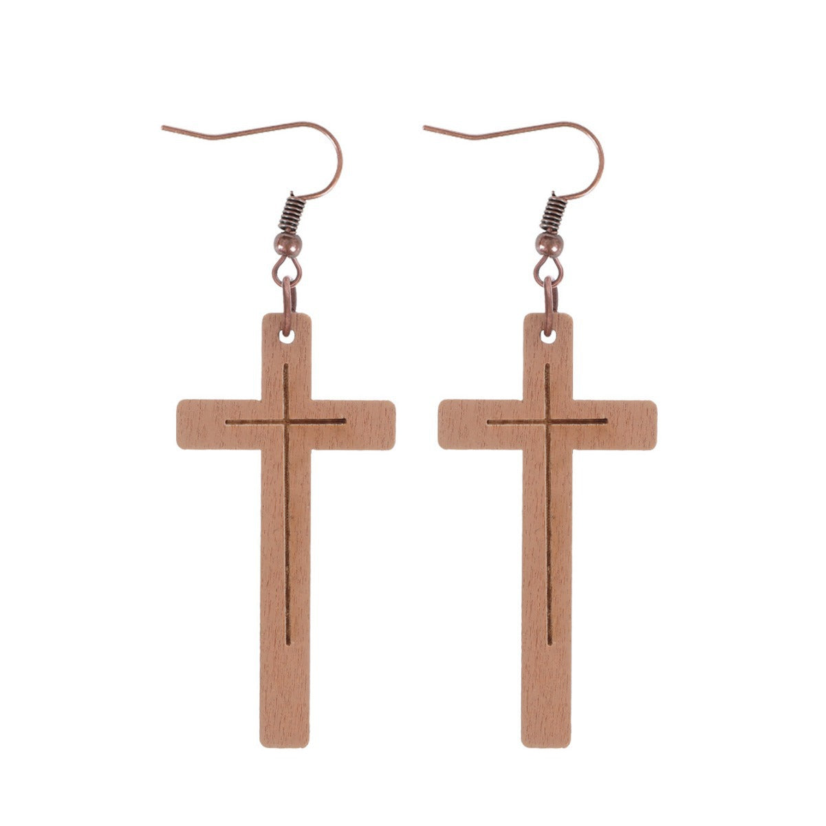 Wholesale  Vintage Carved Monochrome Wooden Earrings