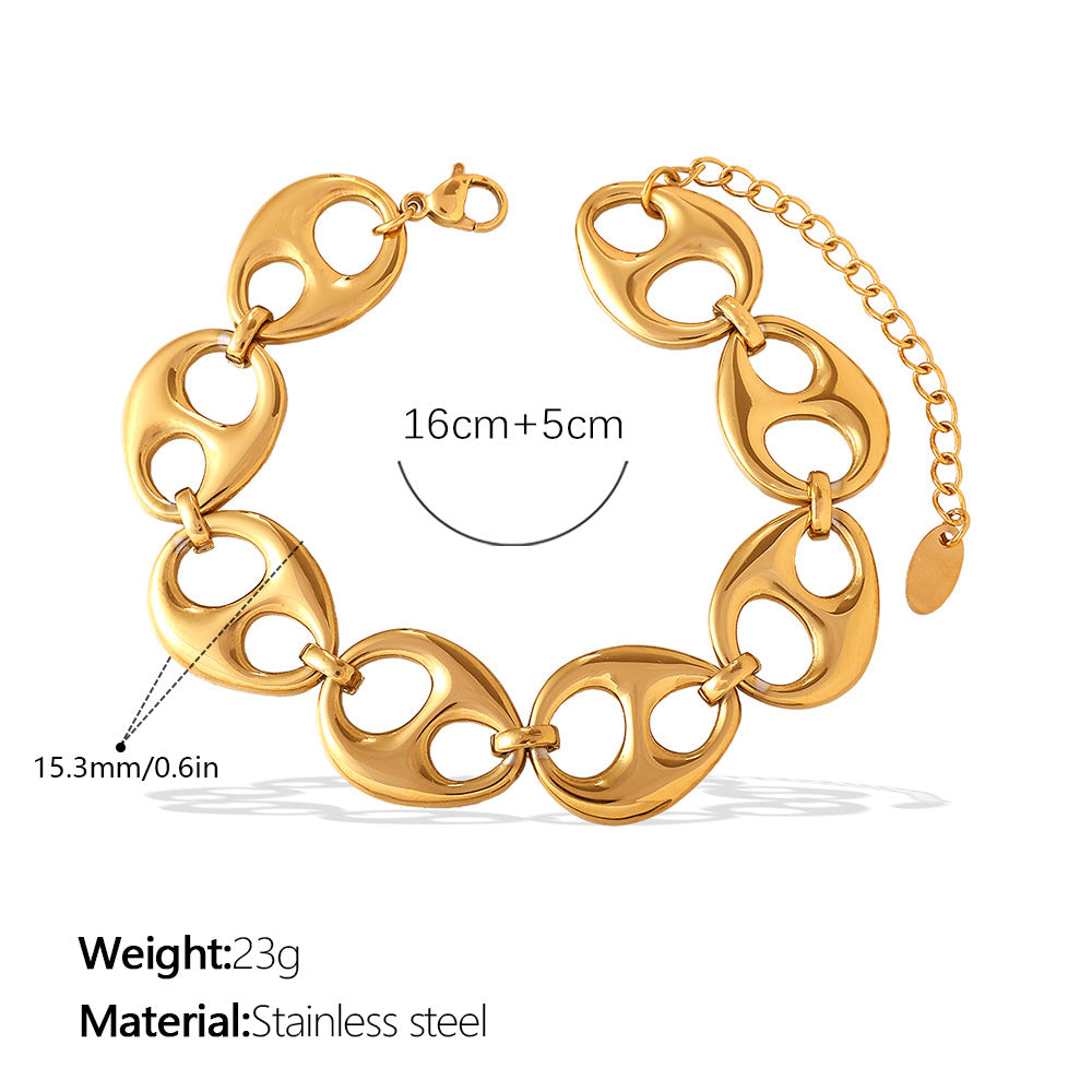 Wholesale Simple Geometric Buckle ing Jewelry Trendy Personality Exaggerated Style Pig Nose Bracelet
