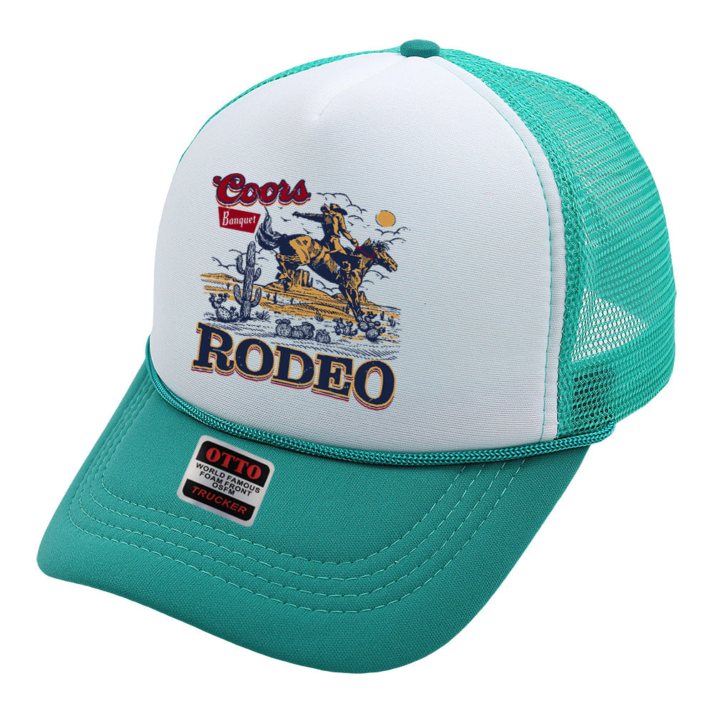 Wholesale Trucker Hat Denim Print Sponge Mesh Cap Baseball Cap ACC-HT-HaiPu015