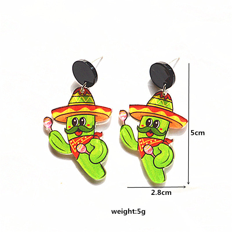 Wholesale Mexican Carnival Earrings  Acrylic Personalized Sweet Earrings for Women