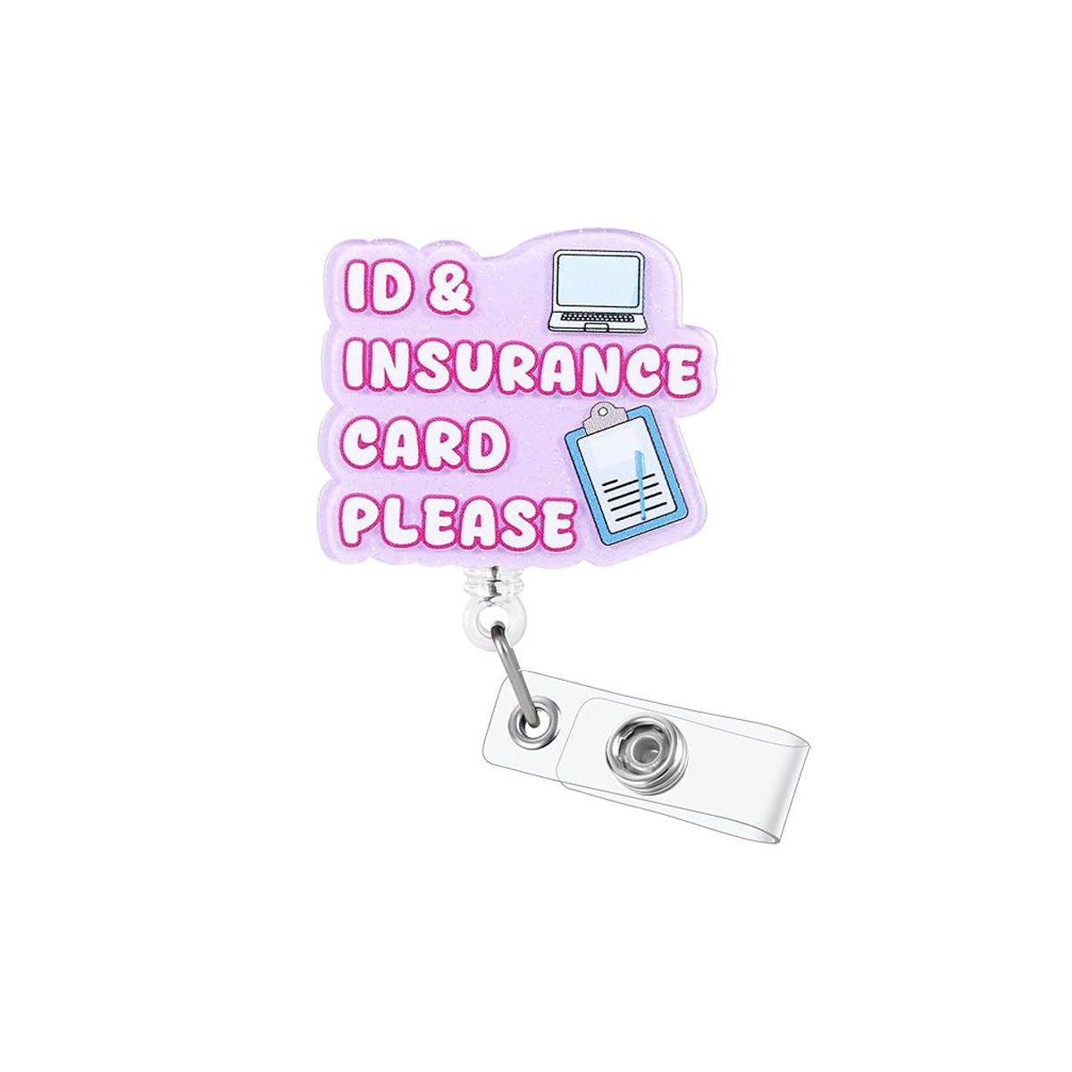 Wholesale  retractable acrylic pink medical   Badge Reels