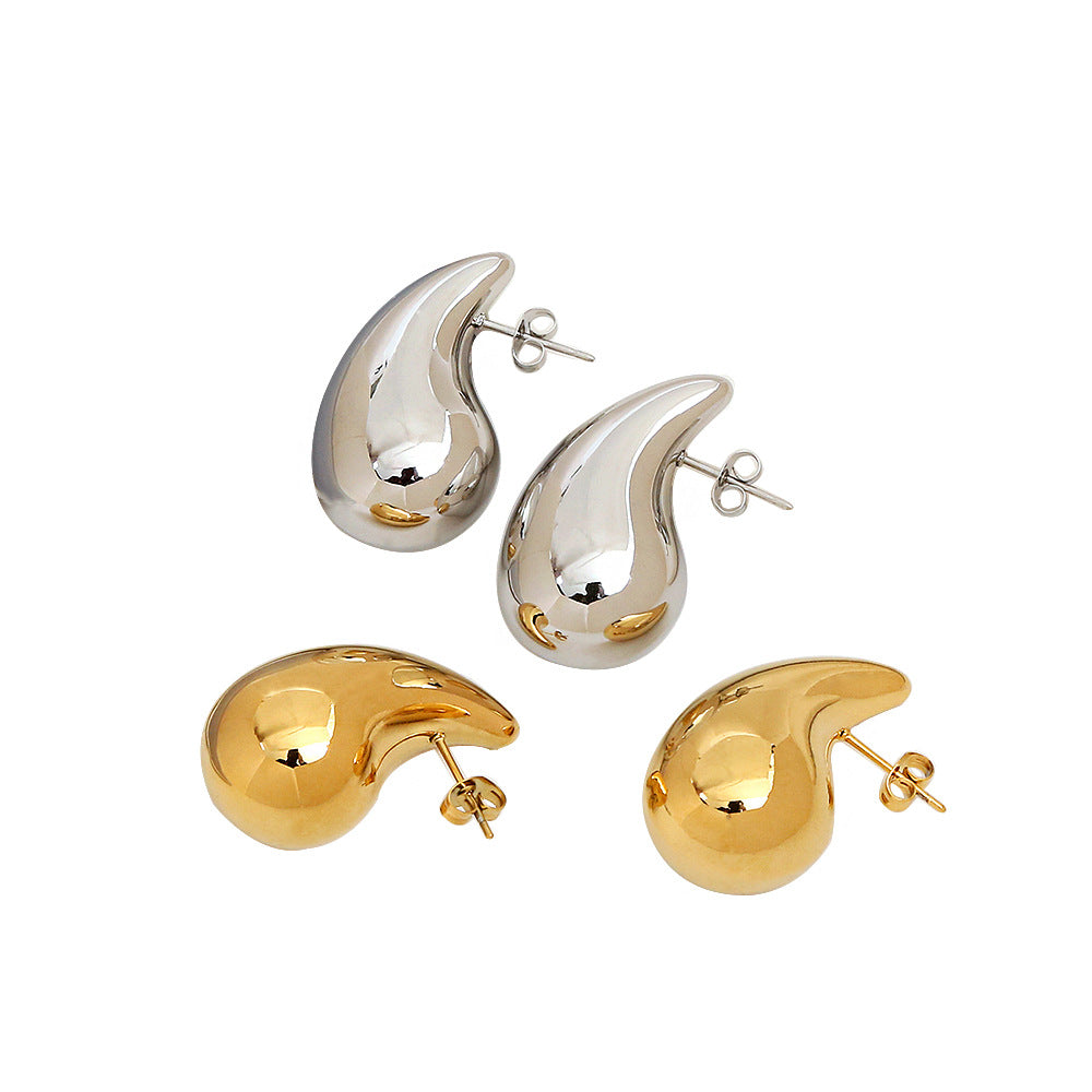 Wholesale Gold Stainless Steel Earrings Drop Earrings Vacuum Plating ACC-ES-Hongx006