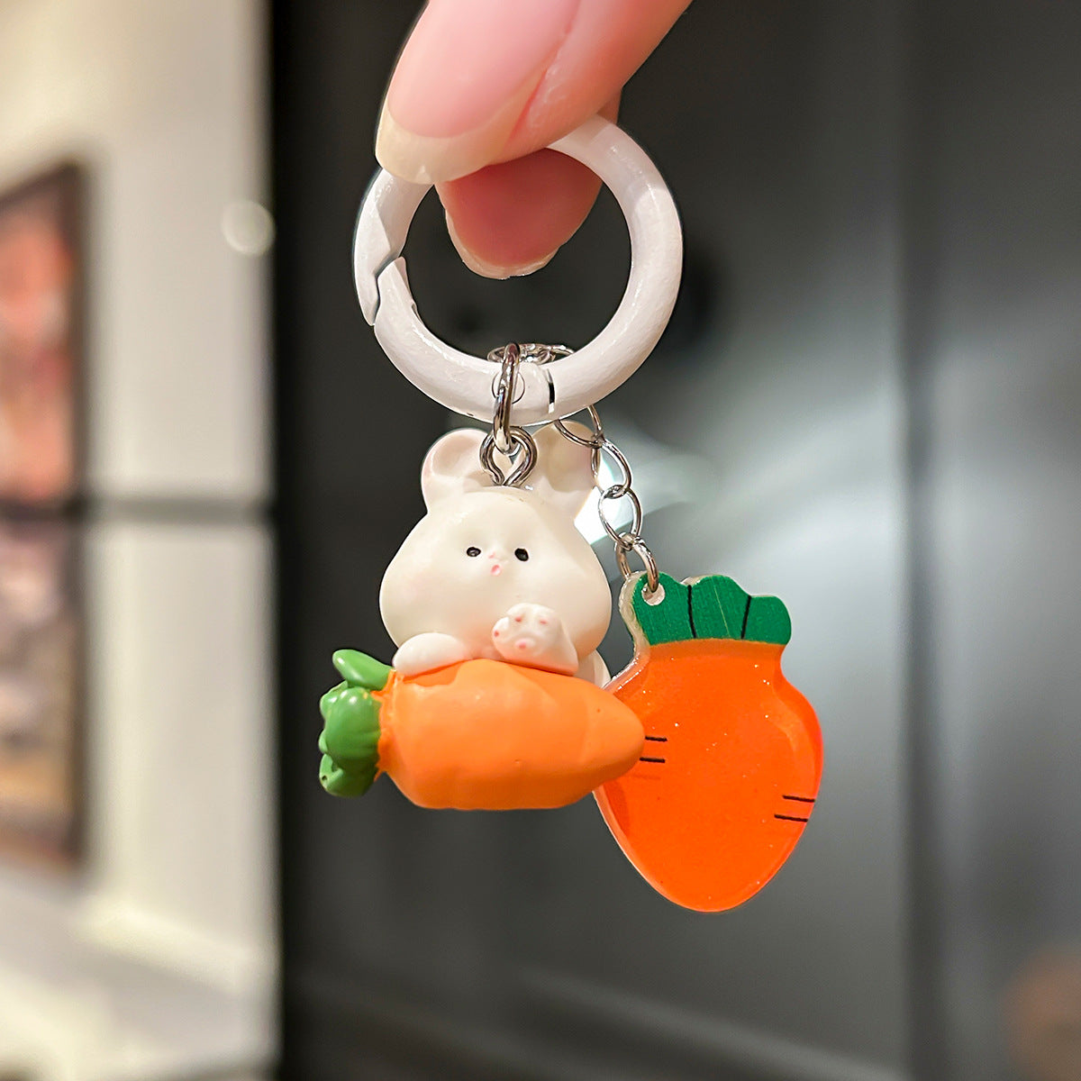Wholesale Cute radish rabbit keychain