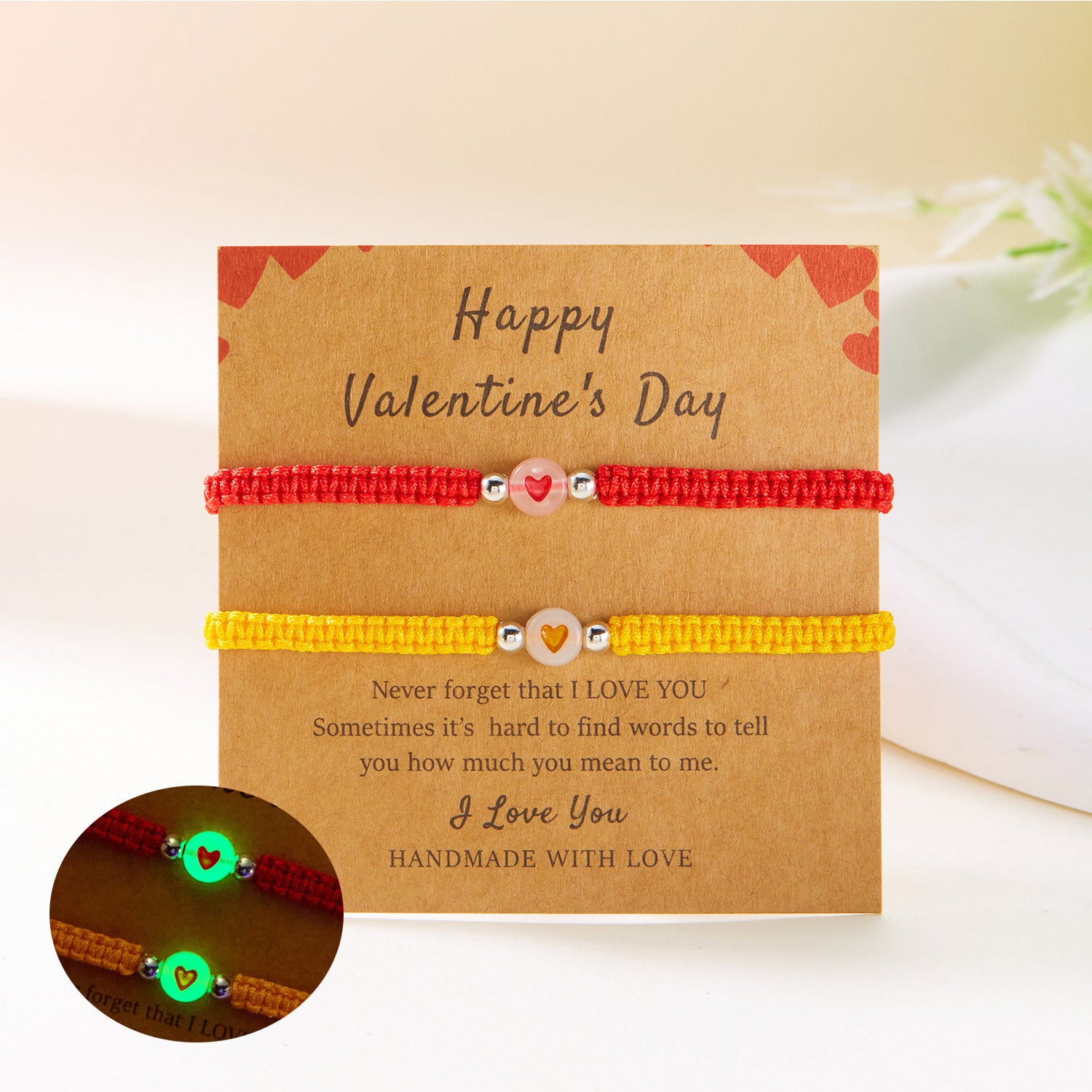 Wholesale luminous love bracelet  hand-woven bracelet suit