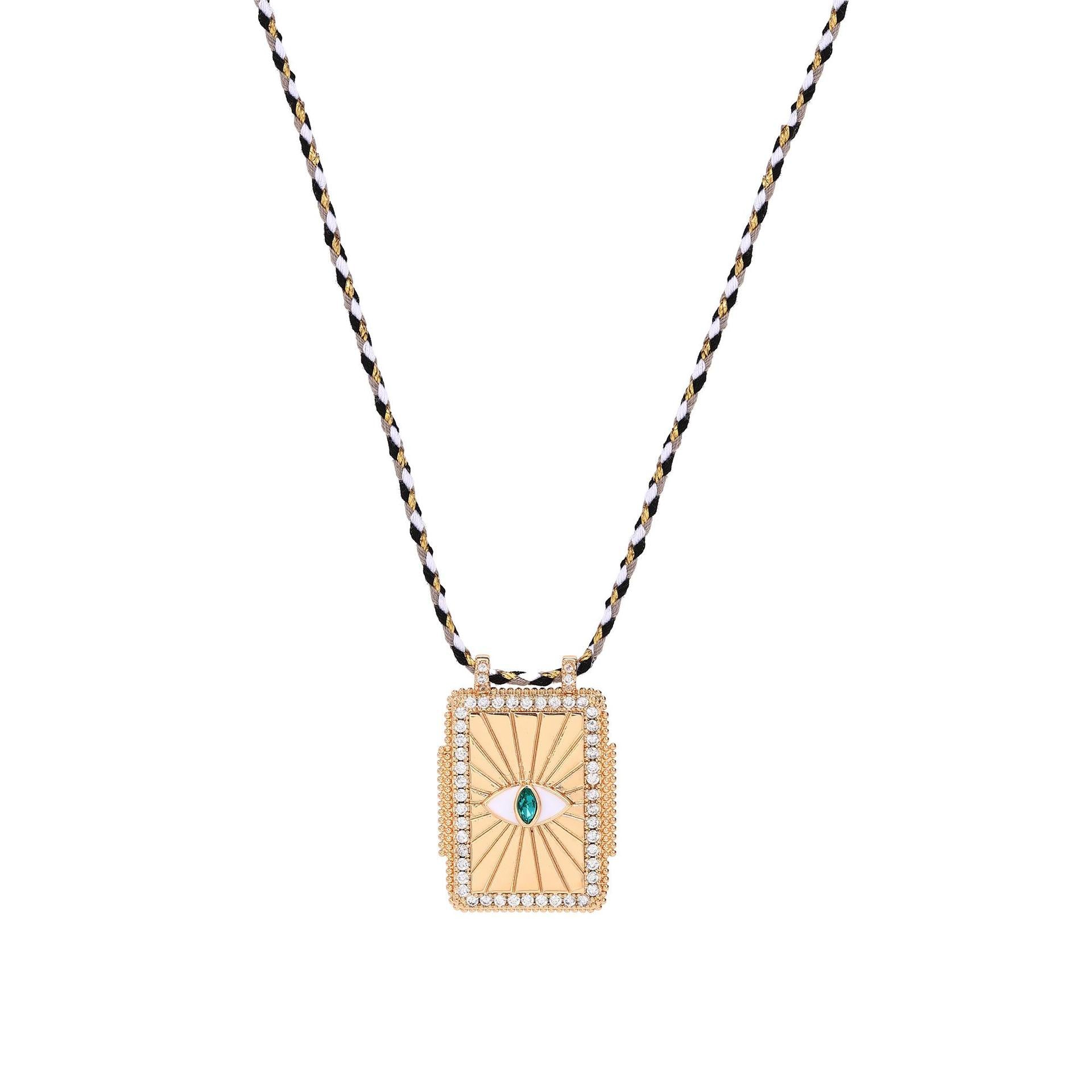 Wholesale  Square Brand Bohemian Art Retro Style Tarot Necklace