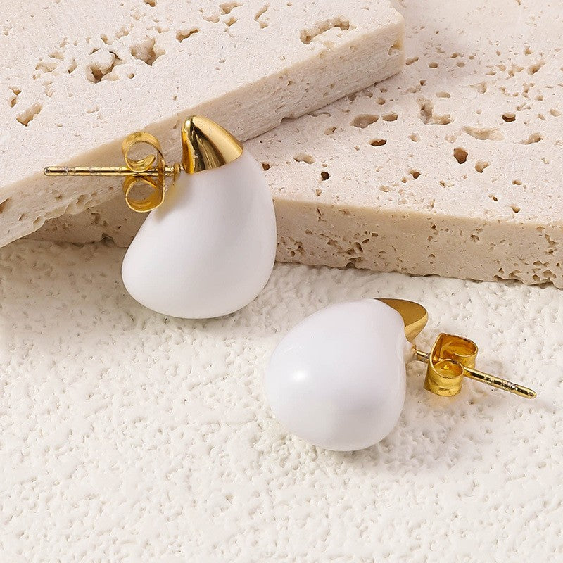 Wholesale Bohemian Beach Style Stainless Steel Earrings Oil Drop Earrings 18k Earrings ACC-ES-Ruix002