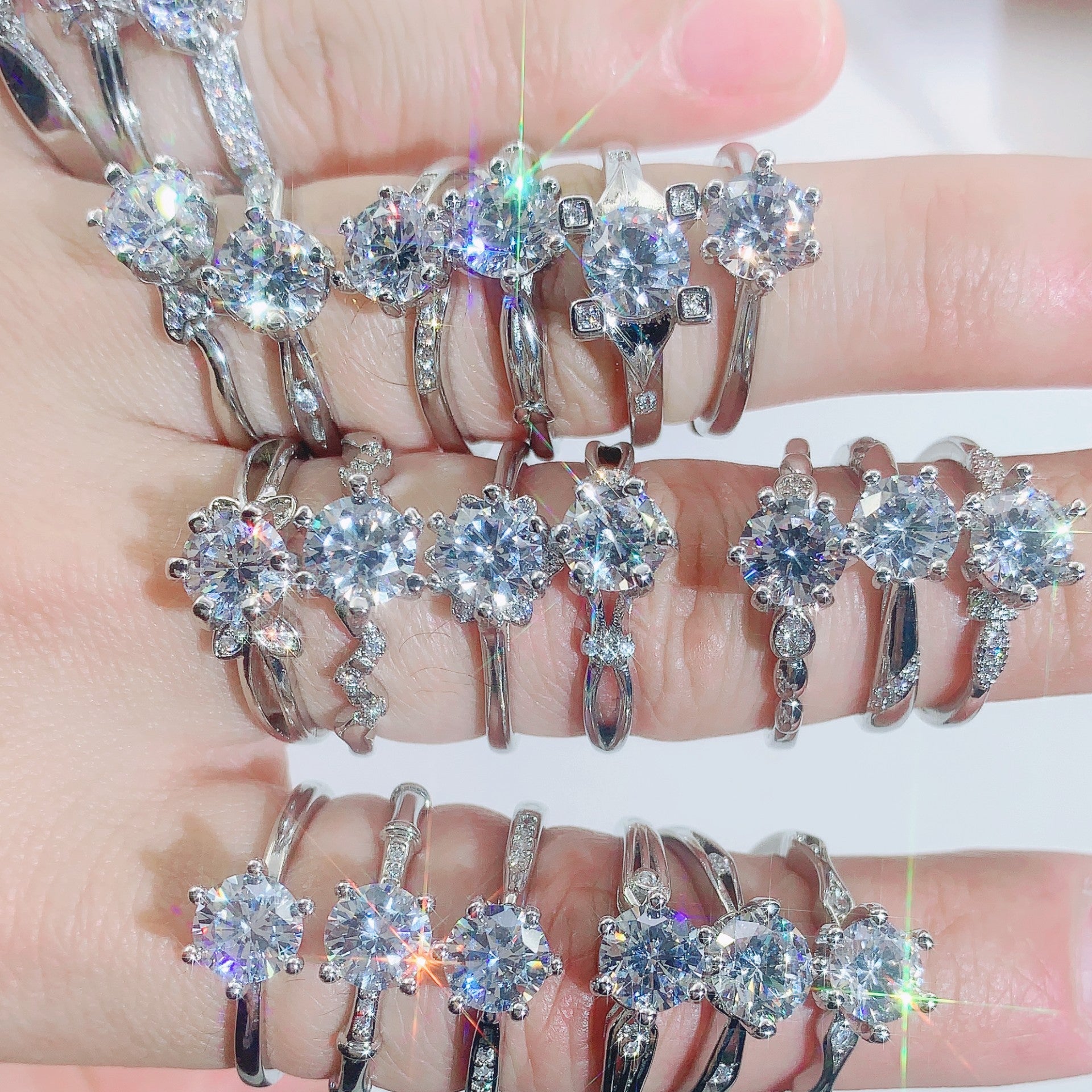 Wholesale Moissanite Diamond Adjustable Rings ACC-RS-Qichuang006