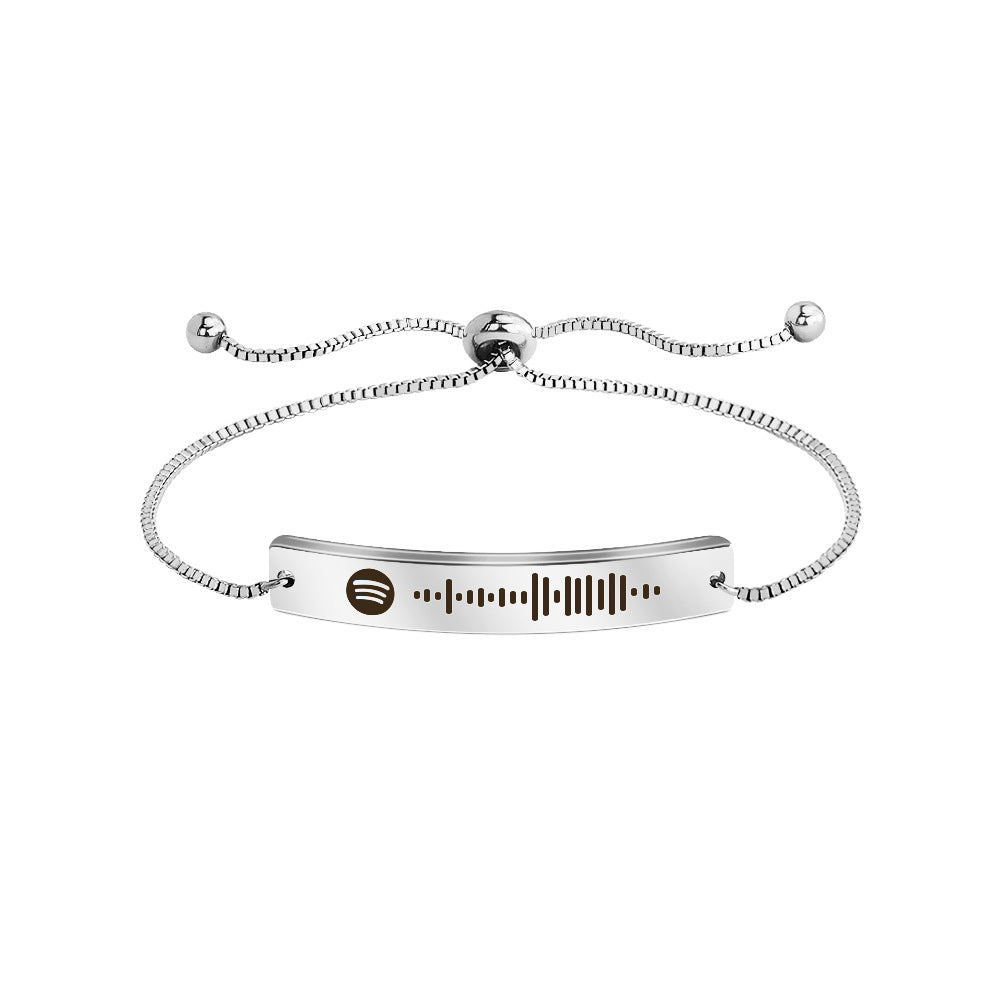 Wholesale Gradient Audio Track Adjustable Bracelet Stainless Steel Bracelets DIY Bracelets ACC-BT-BDNS001