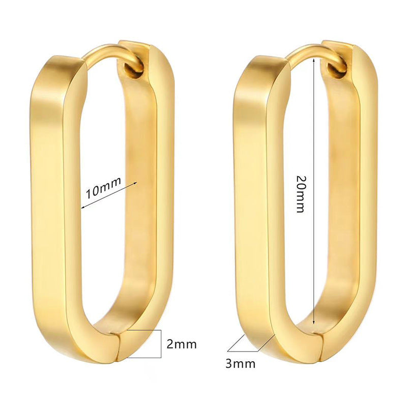 Wholesale Golden U-shaped earrings  geometric stainless steel fashion earrings