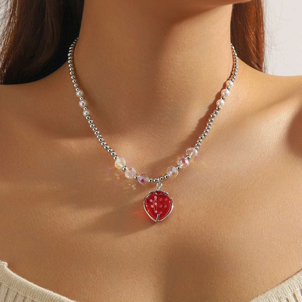 Wholesale Valentine's Day Sweet Cherry Necklace