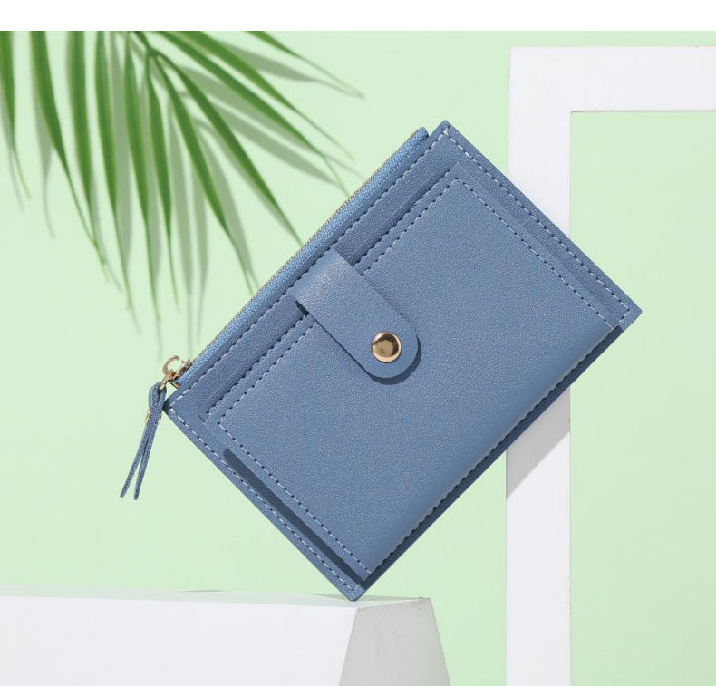 Wholesale Stylish PU Leather Card Wallet With Multi Card Slots And Zipper Compartment Casual Boutique Resale Accessory