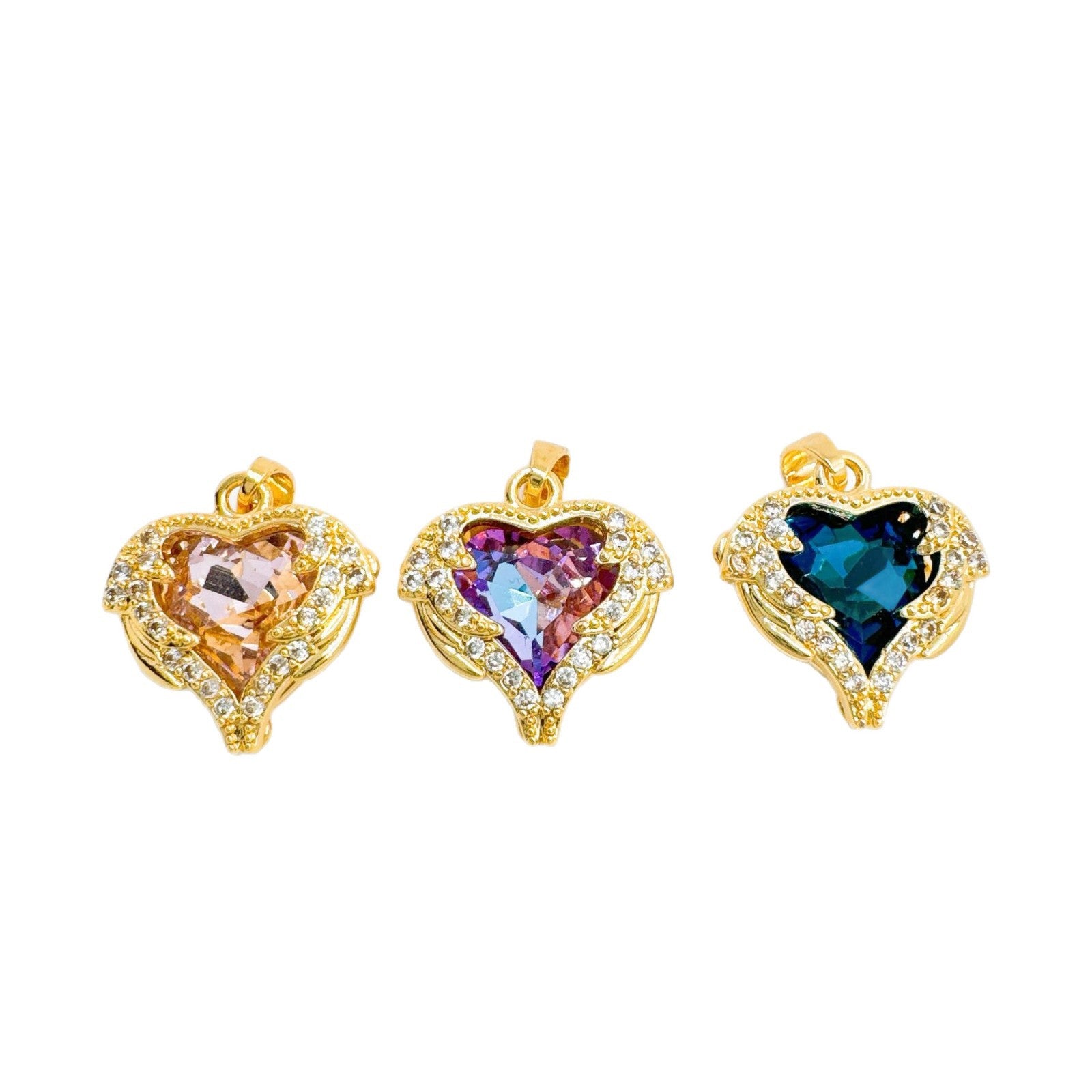 Wholesale European Style Heart Of Ocean Pendant Necklace Gold Plated Copper Zircon Women S Fashion Accessory Gift