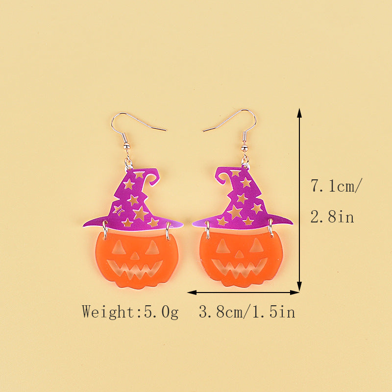 Wholesale Halloween Earrings Witch Tombstone Scream Ghost Acrylic  Earrings