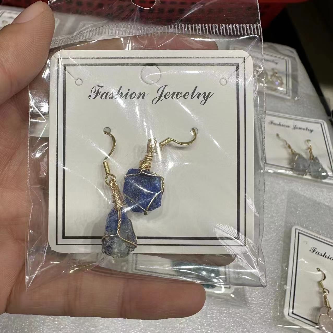 Wholesale Natural Crystal Irregular Rough Stone Handmade 18K Gold Wire Wound Citrine Earrings ACC-ES-XiuK001