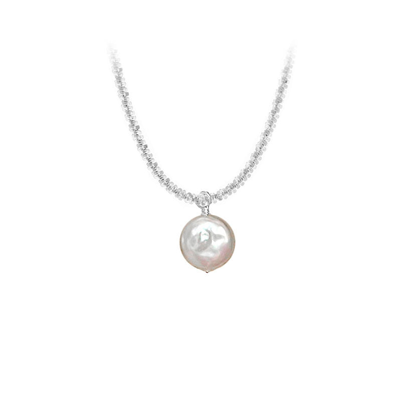 Wholesale S925 Sterling Silver Baroque Pearl Necklace
