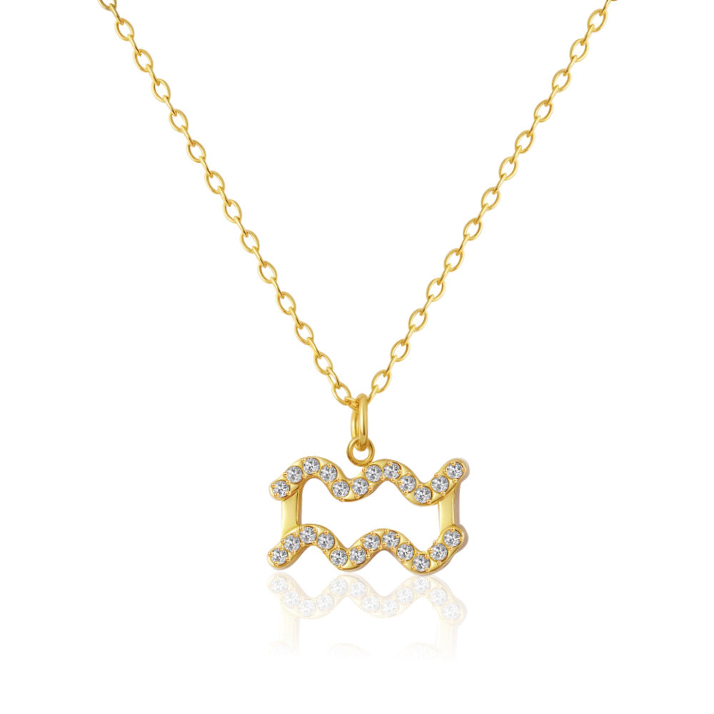 Wholesale Stainless steel contion pendant necklace with zircon setting