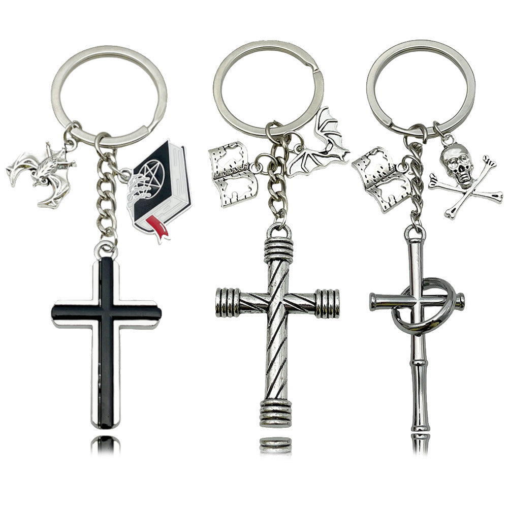 Wholesale Cross keychain metal keychain