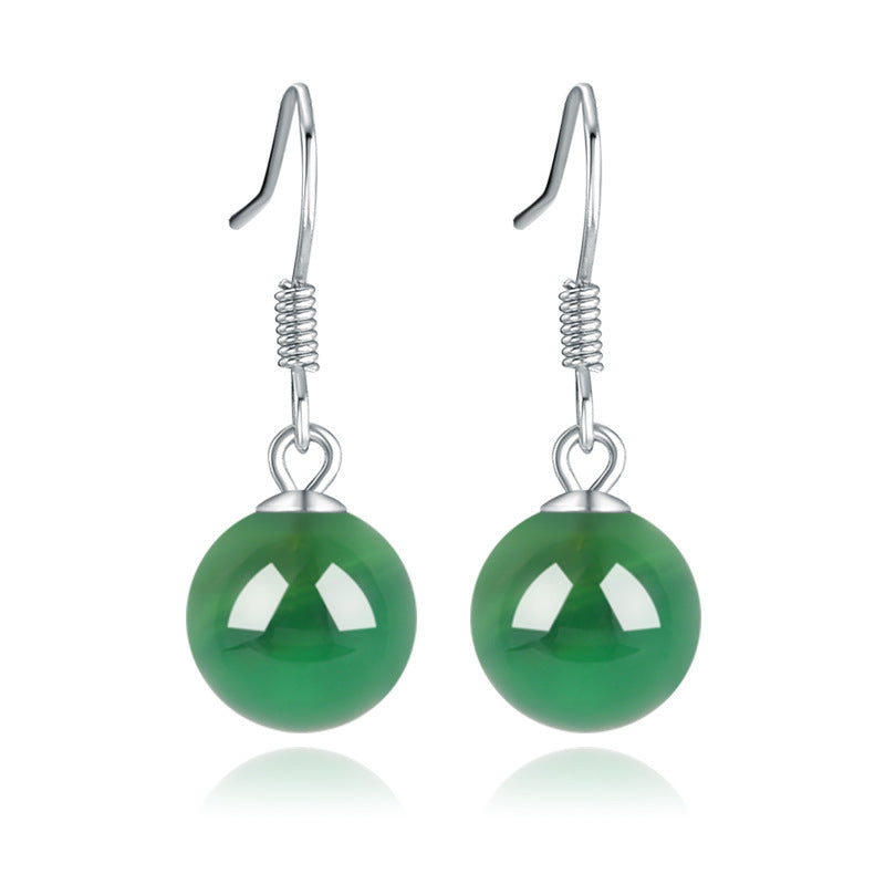 Wholesale  Natural Agate S925 Silver Earrings