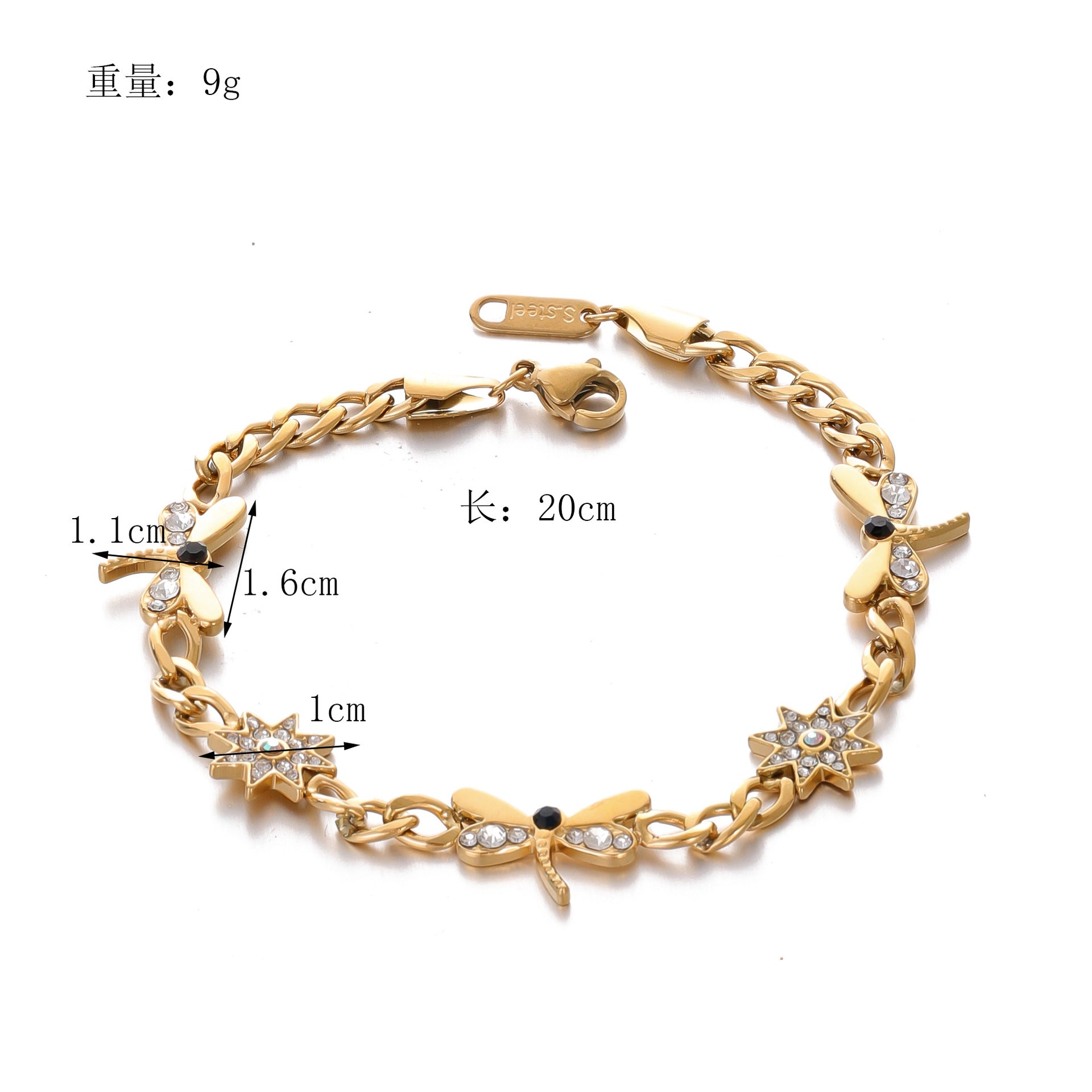 Wholesale stainless steel small full diamond bracelet