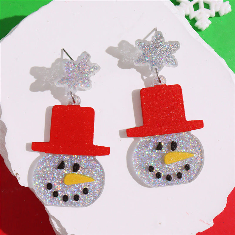 Wholesale Christmas  Color  House Sweater Bell Personalized Acrylic Earrings