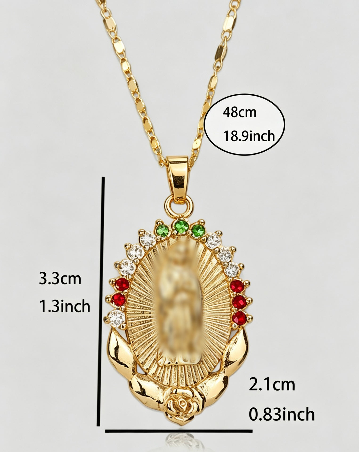 Wholesale Two-Color Electroplated Virgin Mary Pendant Necklace,  Religious Jewelry Accessory for Women