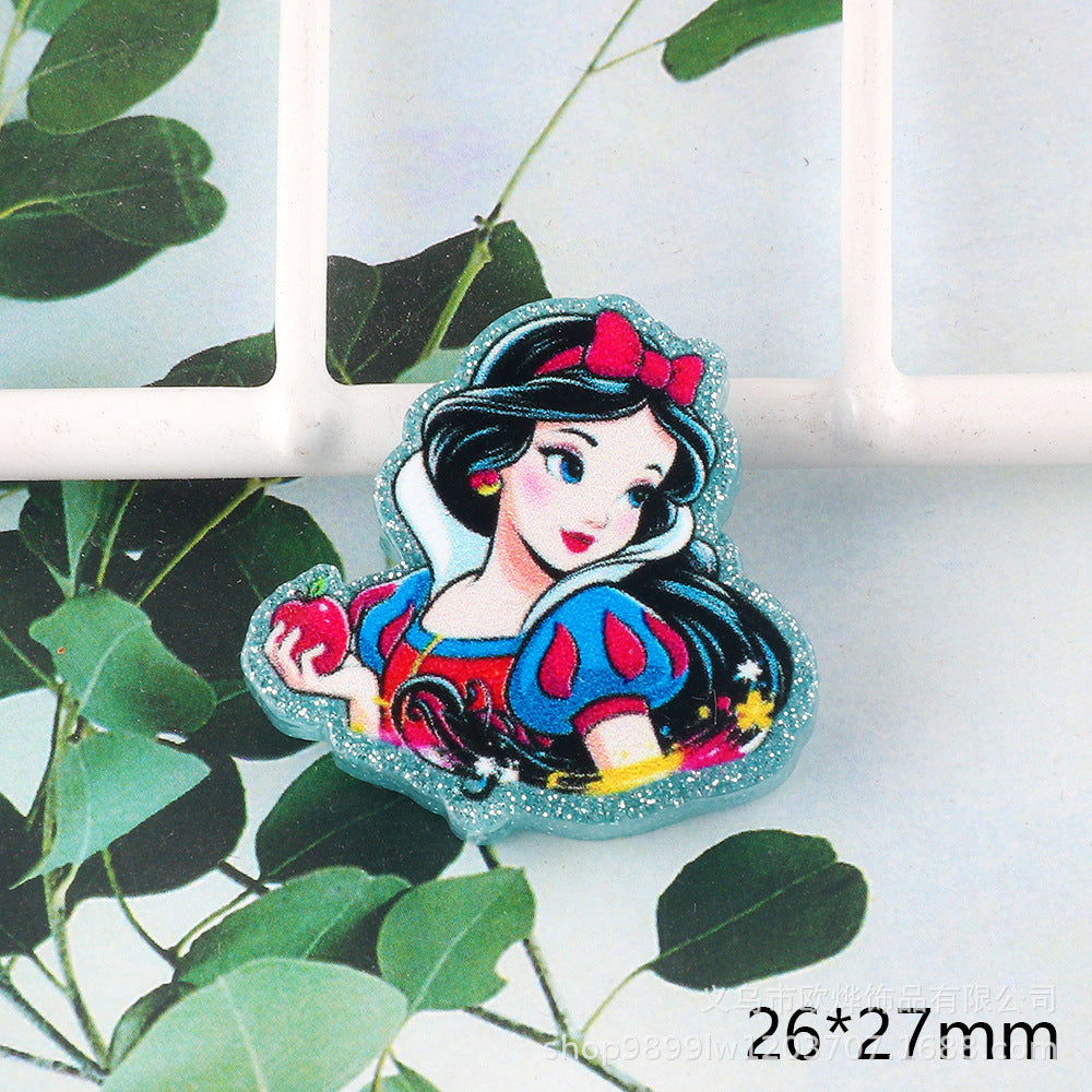 Wholesale New Cross-Border Straight Hole Cartoon Princess Animal DIY Acrylic Handmade Beaded Mobile Phone Key Chain Jewelry Accessories