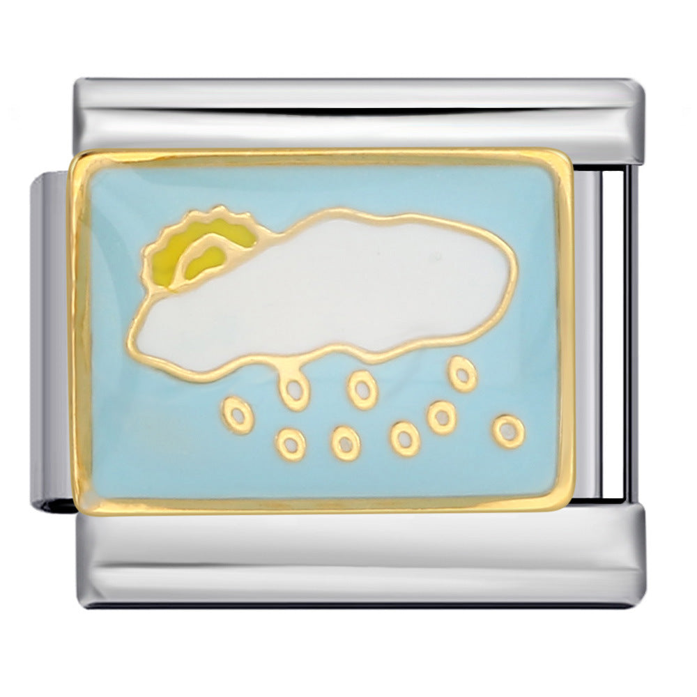 Bracciale italiano all'ingrosso Modular Glitter con giorni della settimana in acciaio al titanio