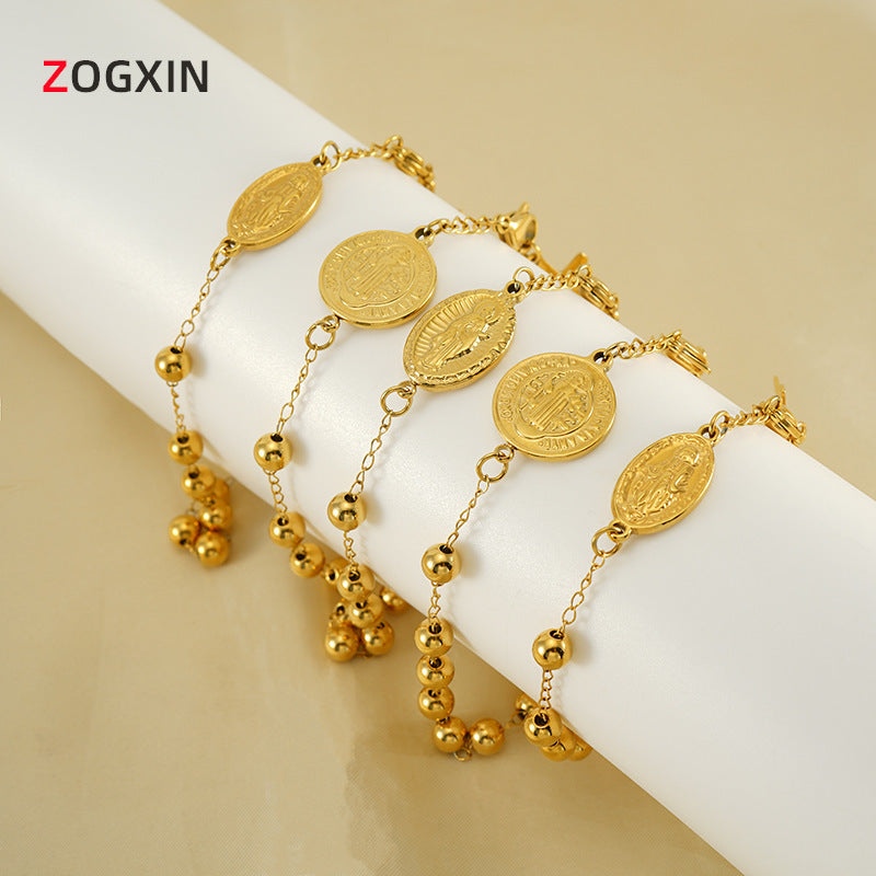 Wholesale stainless steel geometric religious series bracelet