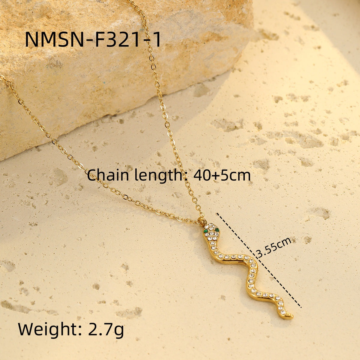 Wholesale snake pendant stainless steel necklace