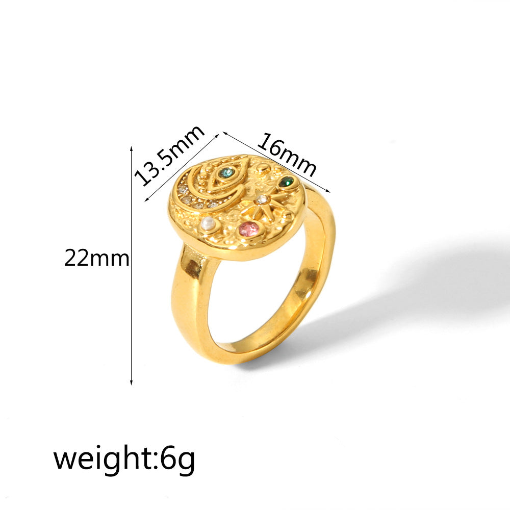 Wholesale Stainless steel Light Luxury Vintage Design Personalized Fashion Ring