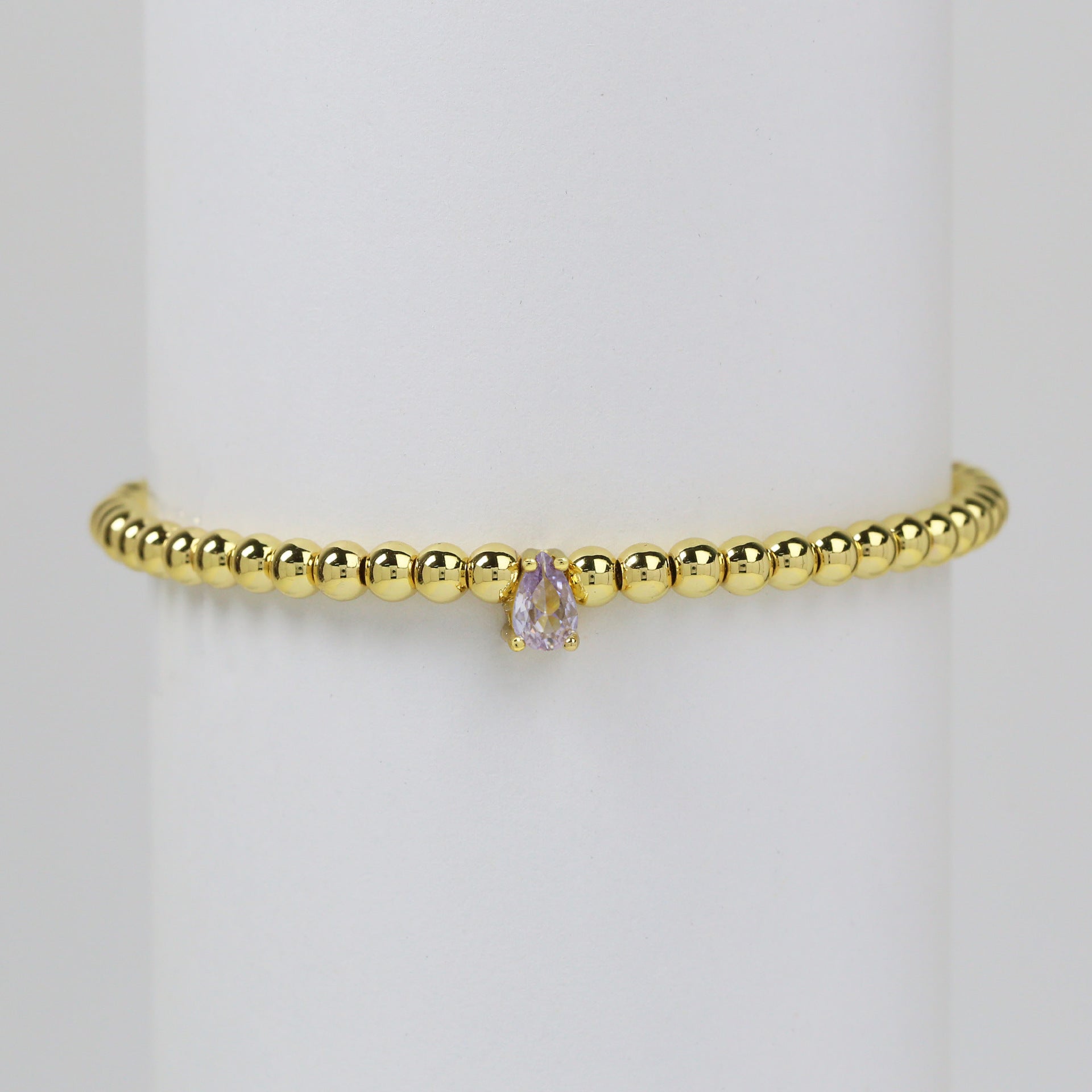Wholesale  18k gold twelve birthstone December stone color water droplets zircon beaded  bracelet