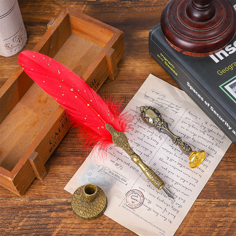 Wholesale Rainbow Color Feather Ballpoint Pen