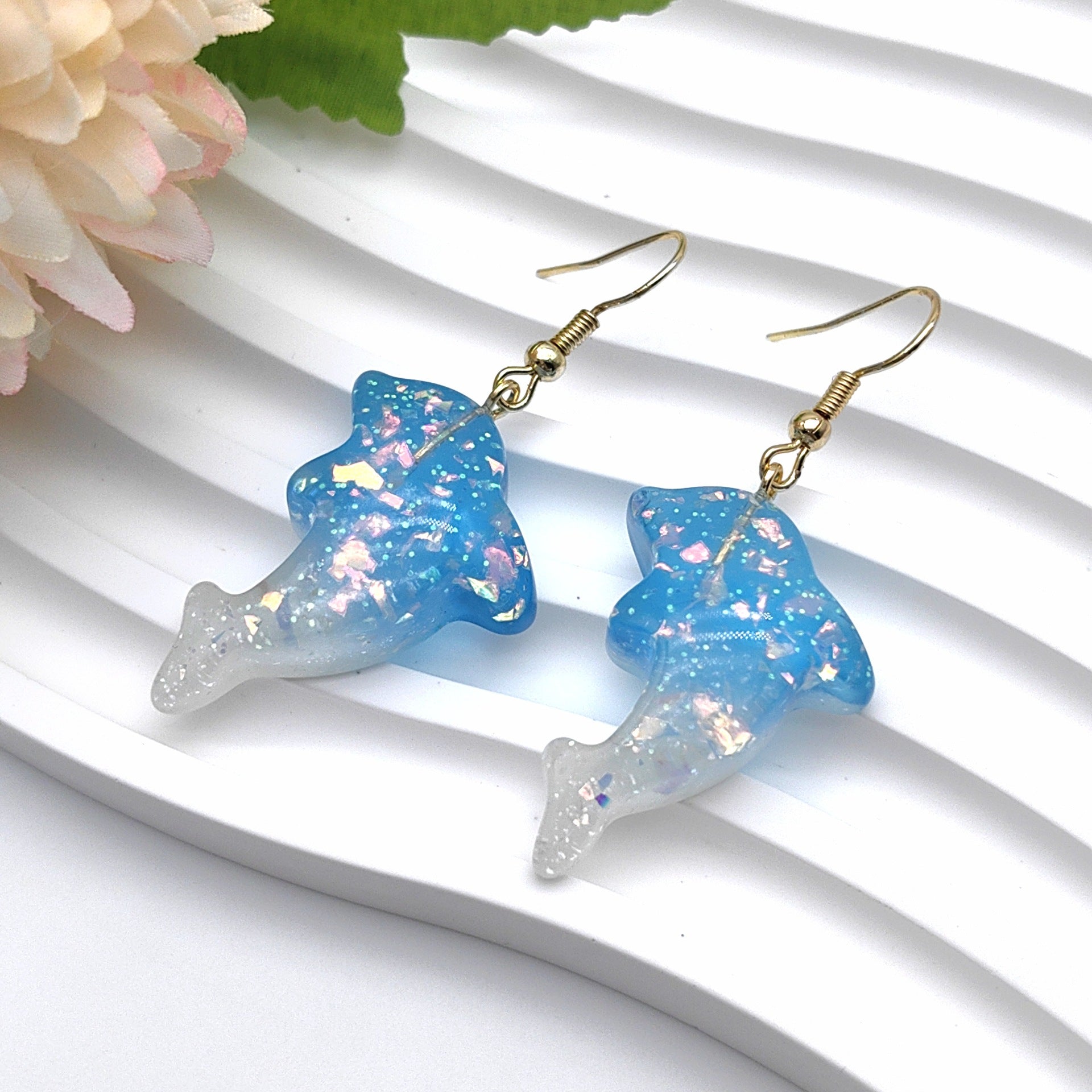 Wholesale Summer Resin Dolphin Fish Starfish Shell Earrings ACC-ES-Xizhao017