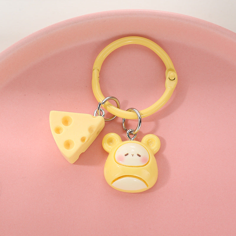 Wholesale Cartoon cute mouse pendant cheese keychain