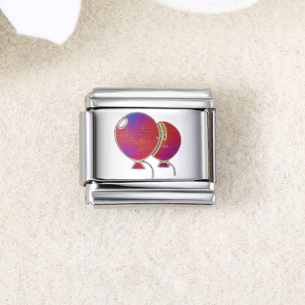 Wholesale  Italian Charm Bracelet 9mm DIY UV laser Creative Stainless Steel Composable Bracelet