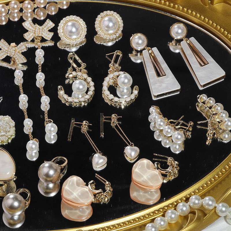 Wholesale Pearl Butterfly Combination Gold Earrings ACC-ES-RuLong001