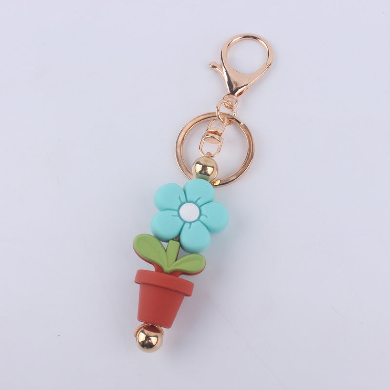 Wholesale Cartoon Daisy Flower Silicone Keychain ACC-KC-GuangTian029
