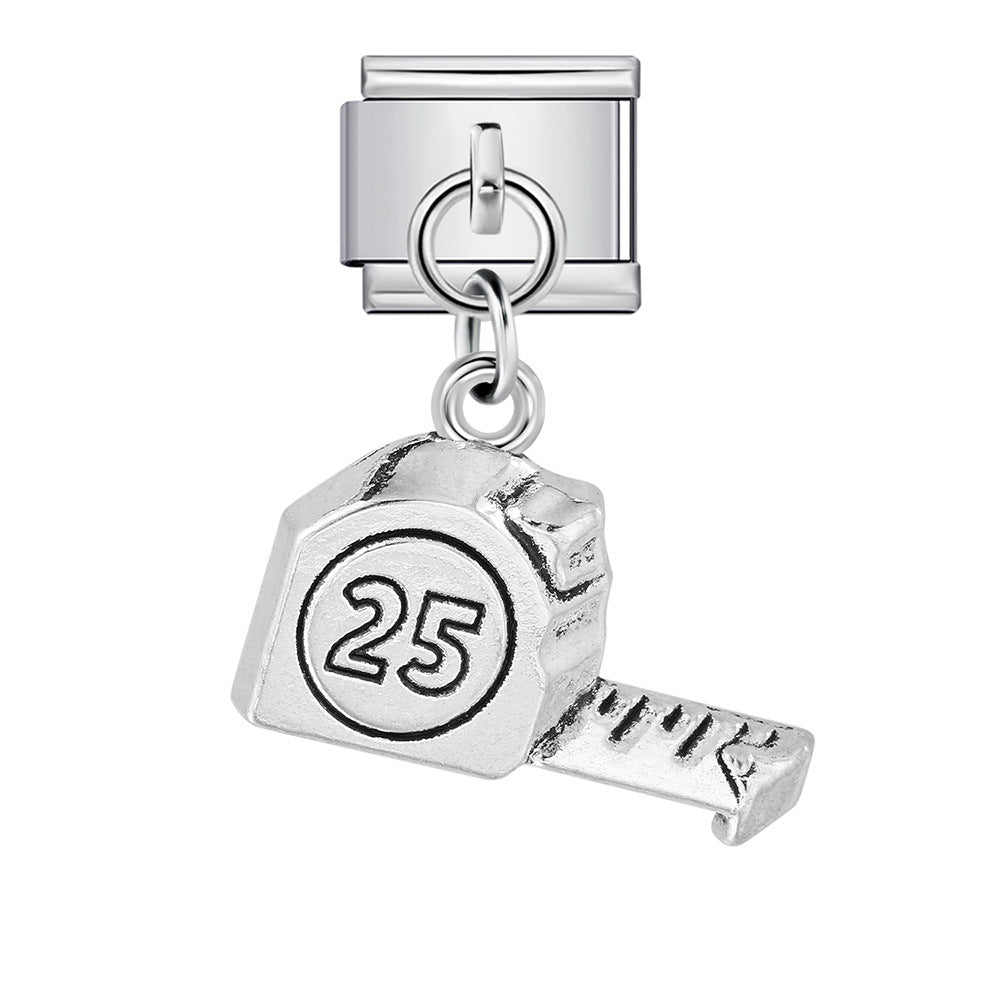 Wholesale 2PCS 9mm Italian Charm Starter Bracelets DIY Tool Shaped Pendant Stainless Steel Composable Bracelet