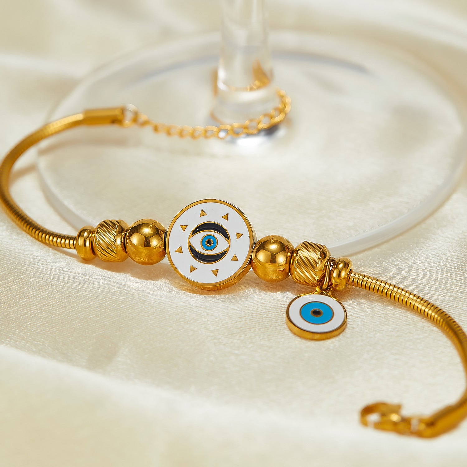 Wholesale  retro devil's eye jewelry stainless steel snake bone bracelet