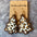 Wholesale Western Christmas wooden earrings Bohemian leather horse hair inlaid leather earrings