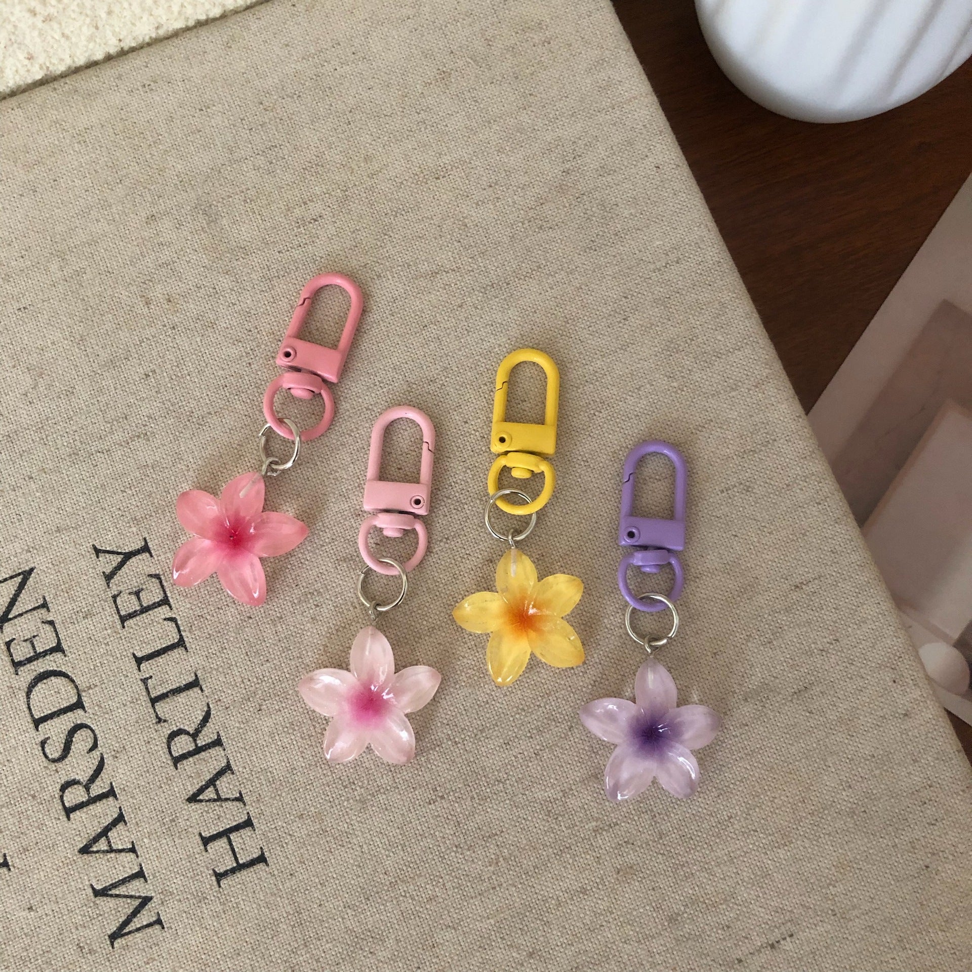 Wholesale Resin Keychain Pendant,  Transparent Purple Trendy Accessory for Bags and Keys