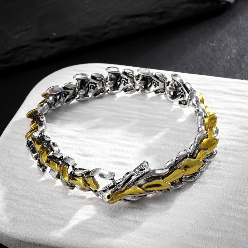 Wholesale Retro Dragon Head Bracelet Men's Hip Hop Bracelet Punk Bracelet ACC-BT-LR006