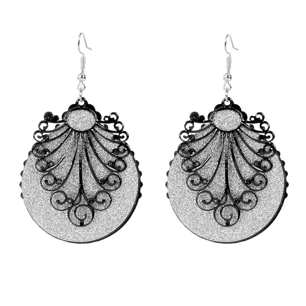 Wholesale retro alloy leaf frosted earring