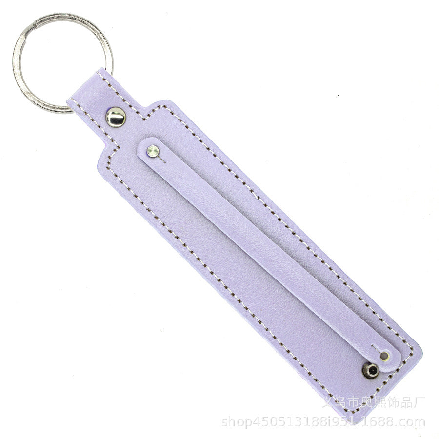 Wholesale Leather 8mm  Alloy Pendant DIY  Keychains